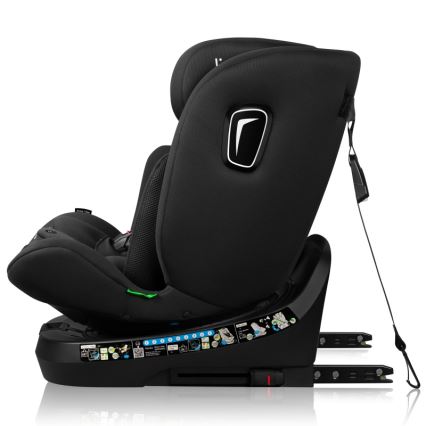 Lionelo - Seggiolino auto con base girevole BRAVE i-Size 40-150 cm Nero Carbon