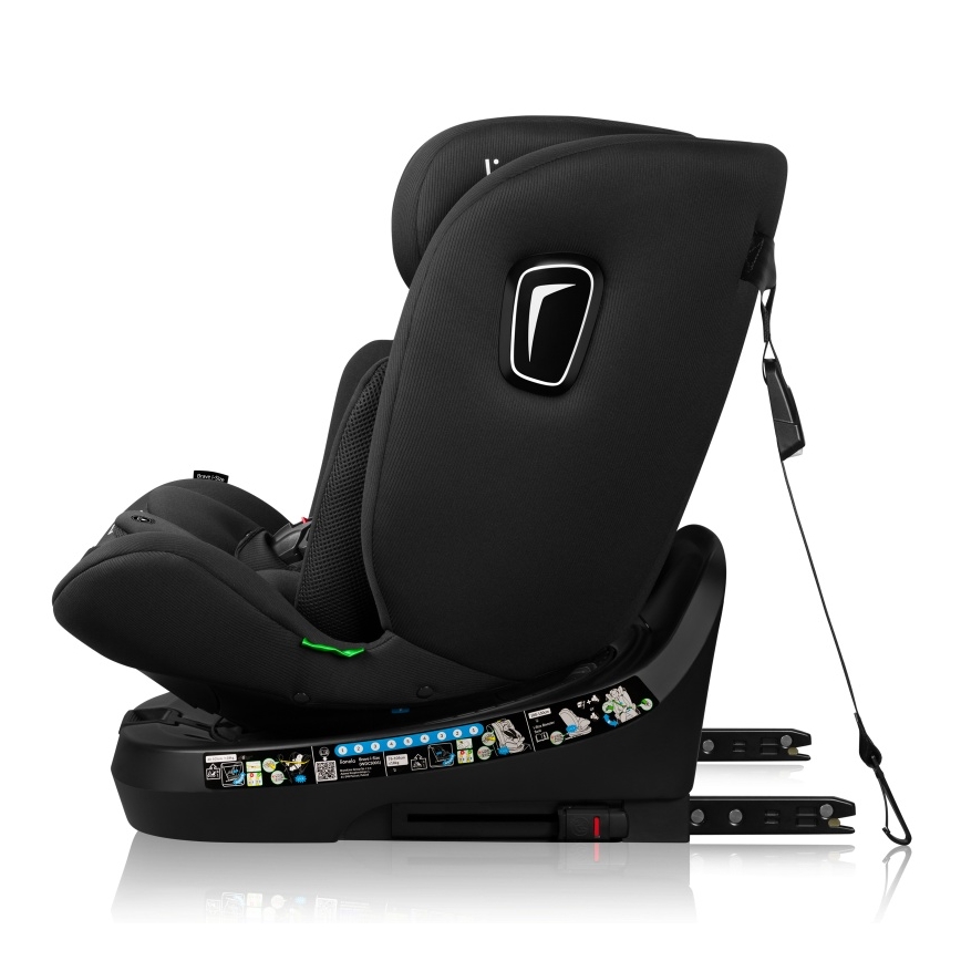 Lionelo - Seggiolino auto con base girevole BRAVE i-Size 40-150 cm Nero Carbon