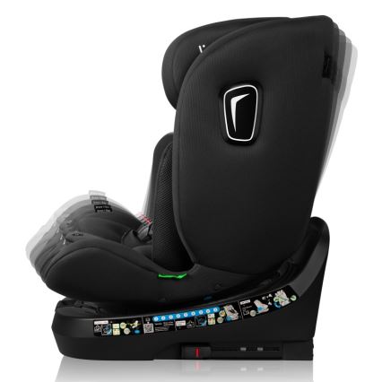 Lionelo - Seggiolino auto con base girevole BRAVE i-Size 40-150 cm Nero Carbon