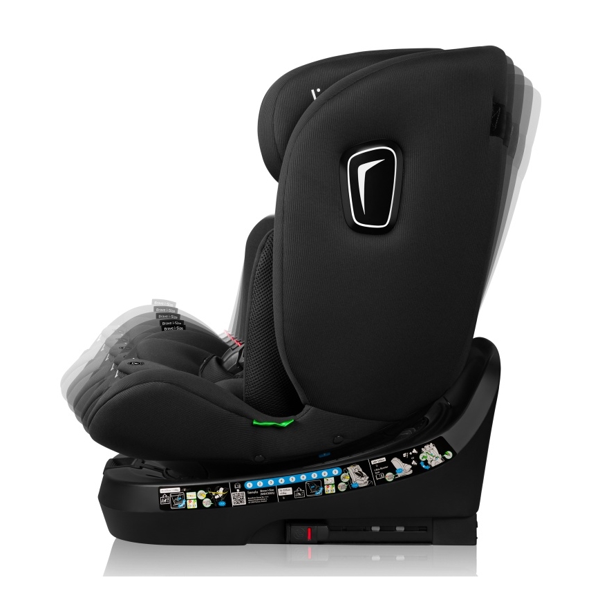 Lionelo - Seggiolino auto con base girevole BRAVE i-Size 40-150 cm Nero Carbon