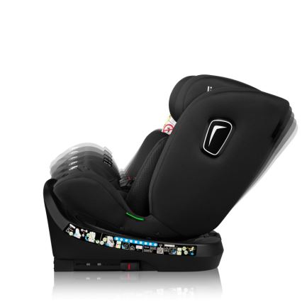 Lionelo - Seggiolino auto con base girevole BRAVE i-Size 40-150 cm Nero Carbon