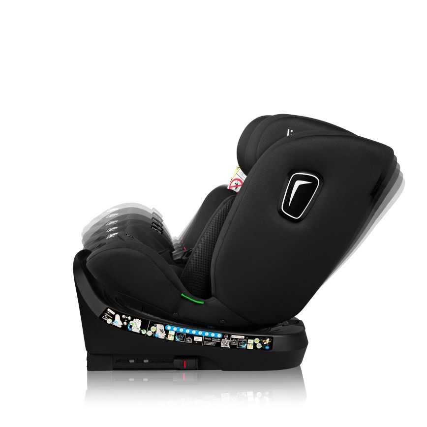 Lionelo - Seggiolino auto con base girevole BRAVE i-Size 40-150 cm Nero Carbon