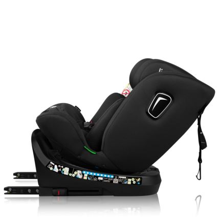 Lionelo - Seggiolino auto con base girevole BRAVE i-Size 40-150 cm Nero Carbon