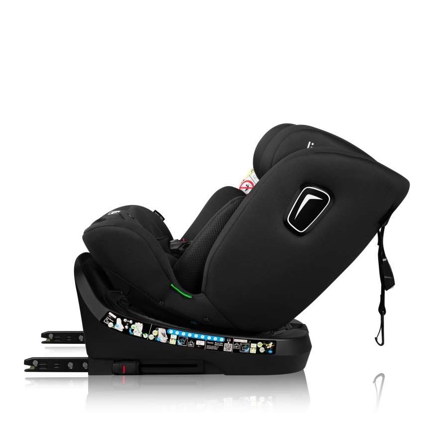 Lionelo - Seggiolino auto con base girevole BRAVE i-Size 40-150 cm Nero Carbon