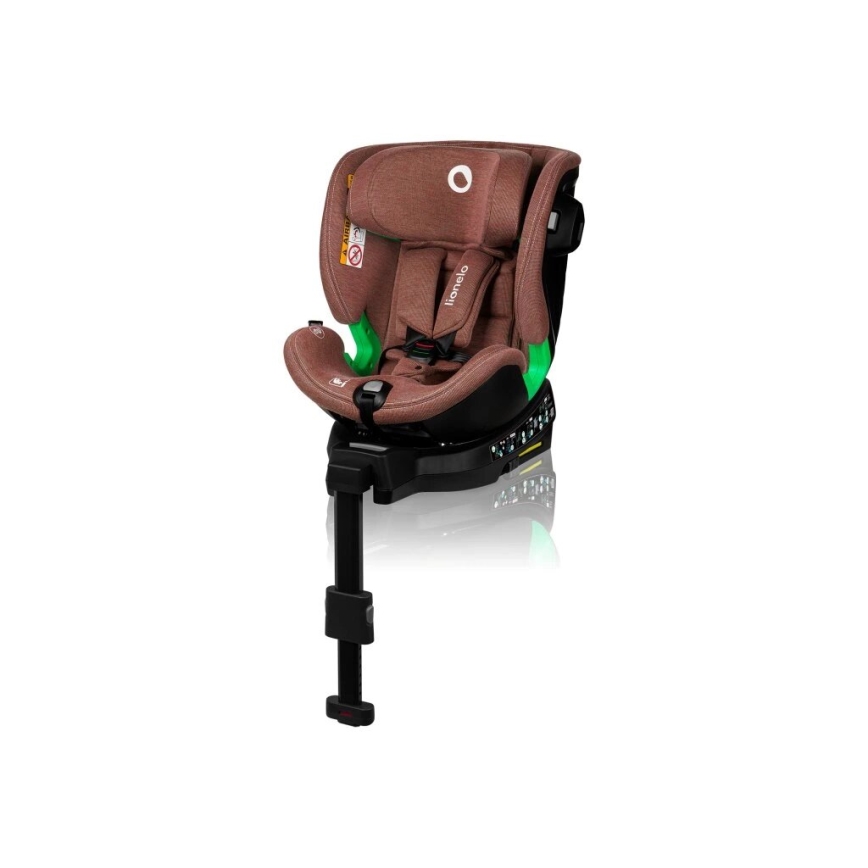 Lionelo - Seggiolino auto con base girevole HARMONY i-Dimensioni 40-150 cm color mattone