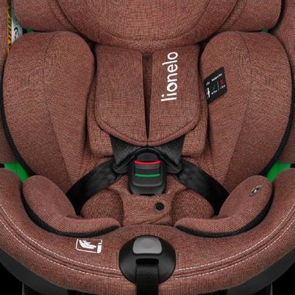 Lionelo - Seggiolino auto con base girevole HARMONY i-Dimensioni 40-150 cm color mattone