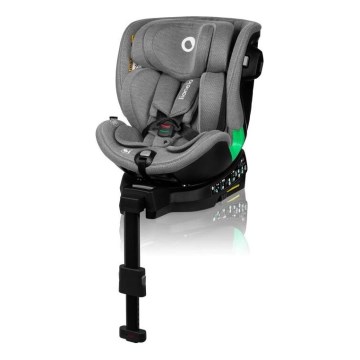 Lionelo - Seggiolino auto con base girevole HARMONY i-Dimensioni 40-150 cm grigio