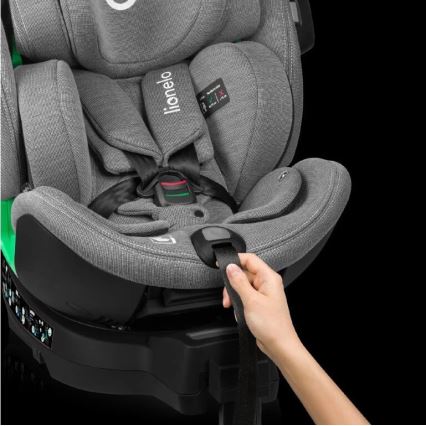 Lionelo - Seggiolino auto con base girevole HARMONY i-Dimensioni 40-150 cm grigio