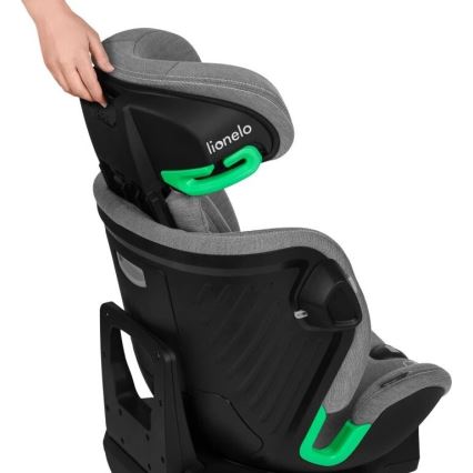 Lionelo - Seggiolino auto con base girevole HARMONY i-Dimensioni 40-150 cm grigio