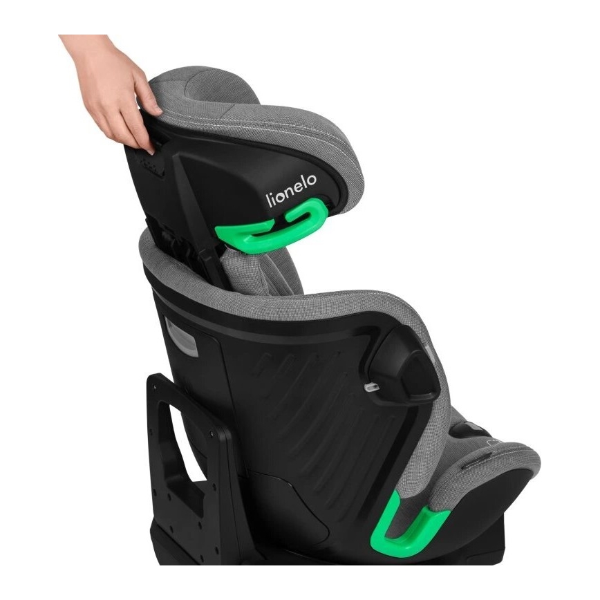 Lionelo - Seggiolino auto con base girevole HARMONY i-Dimensioni 40-150 cm grigio