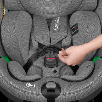 Lionelo - Seggiolino auto con base girevole HARMONY i-Dimensioni 40-150 cm grigio