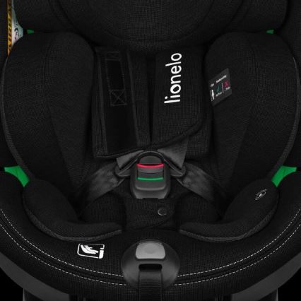 Lionelo - Seggiolino auto con base girevole HARMONY i-Dimensioni 40-150 cm nero
