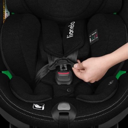 Lionelo - Seggiolino auto con base girevole HARMONY i-Dimensioni 40-150 cm nero