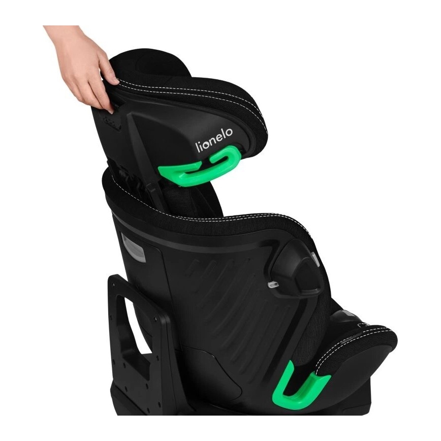 Lionelo - Seggiolino auto con base girevole HARMONY i-Dimensioni 40-150 cm nero