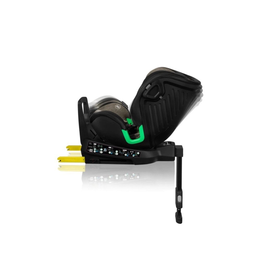 Lionelo - Seggiolino auto con base girevole HARMONY i-Dimensioni 40-150 cm nero/oliva