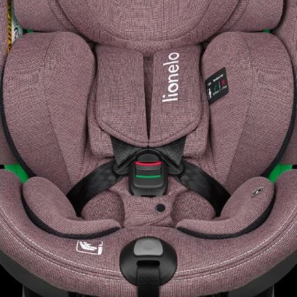 Lionelo - Seggiolino auto con base girevole HARMONY i-Dimensioni 40-150 cm rosa