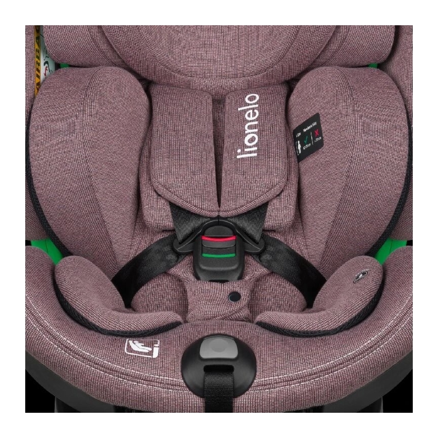 Lionelo - Seggiolino auto con base girevole HARMONY i-Dimensioni 40-150 cm rosa