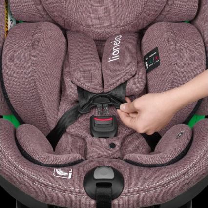 Lionelo - Seggiolino auto con base girevole HARMONY i-Dimensioni 40-150 cm rosa