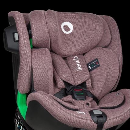 Lionelo - Seggiolino auto con base girevole HARMONY i-Dimensioni 40-150 cm rosa
