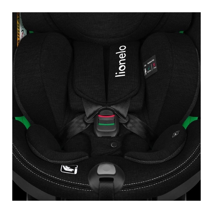 Lionelo - Seggiolino auto con base girevole HARMONY i-Size 40-150 cm nero