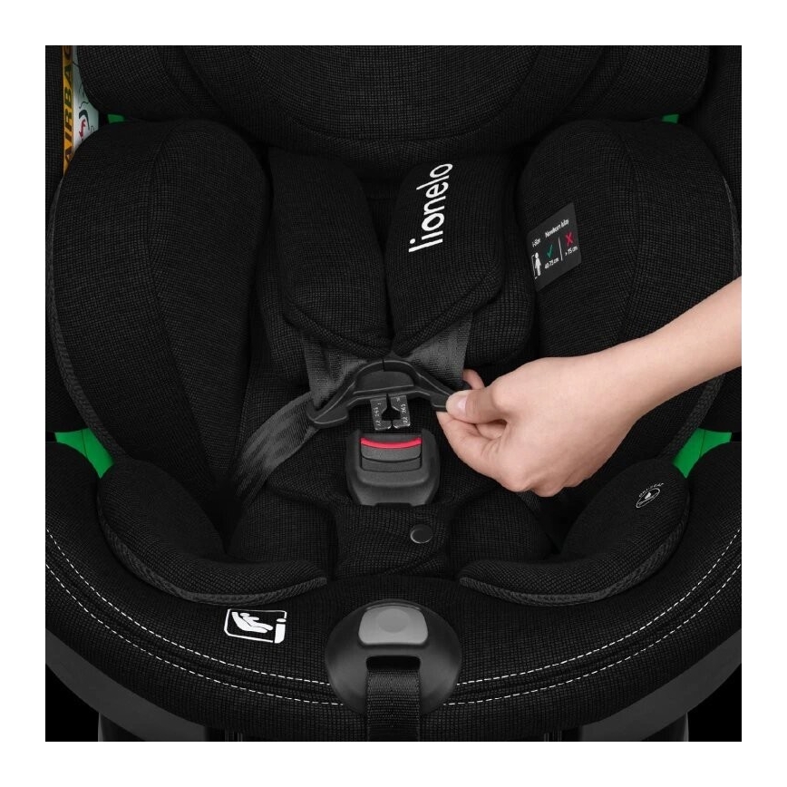 Lionelo - Seggiolino auto con base girevole HARMONY i-Size 40-150 cm nero