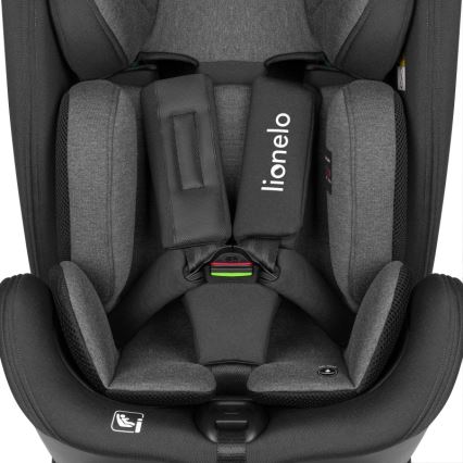 Lionelo - Seggiolino auto con base girevole HARPER i-Size 76-150 cm Black Carbon