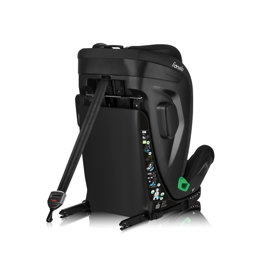 Lionelo - Seggiolino auto con base girevole HARPER i-Size 76-150 cm Black Carbon