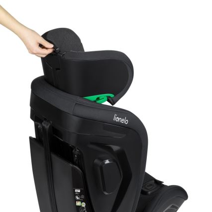 Lionelo - Seggiolino auto con base girevole HARPER i-Size 76-150 cm Black Carbon