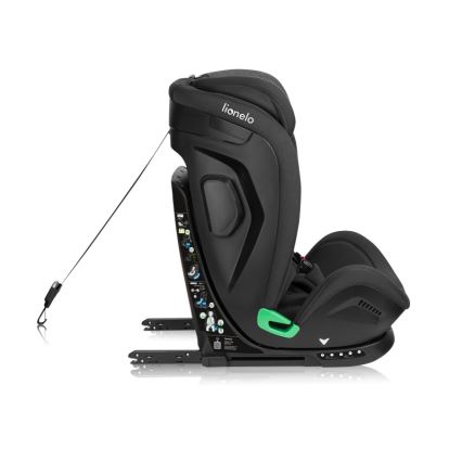 Lionelo - Seggiolino auto con base girevole HARPER i-Size 76-150 cm Black Carbon