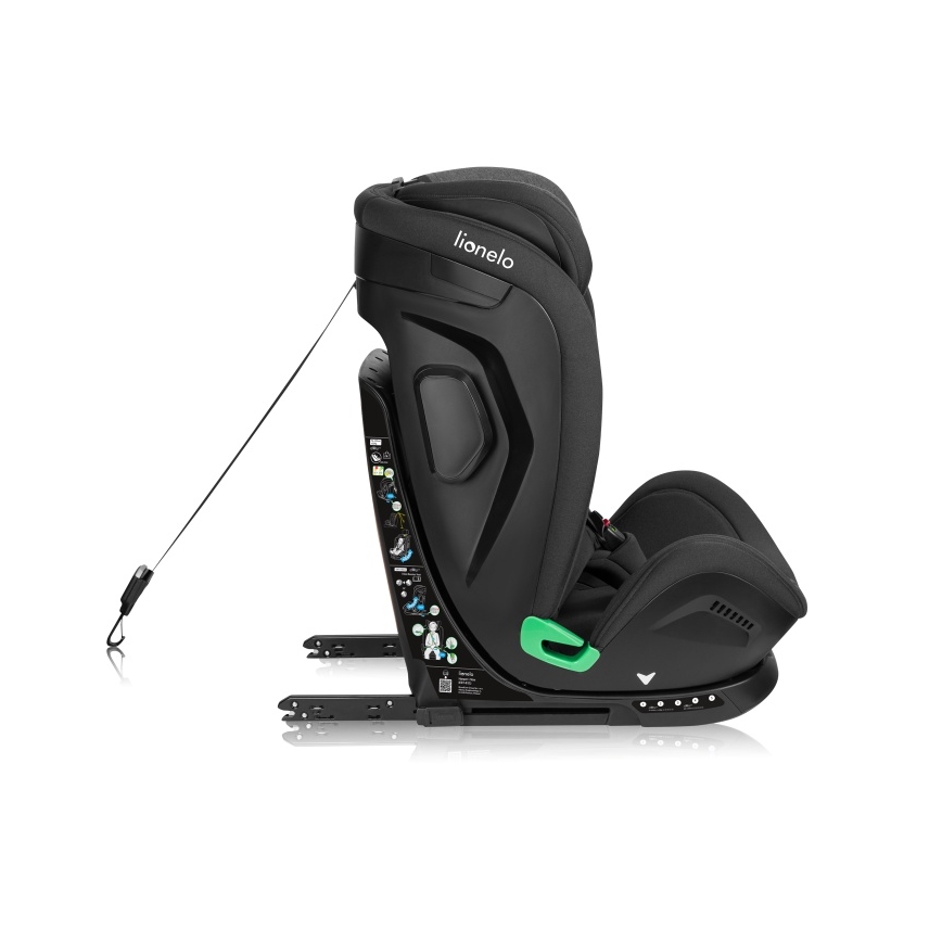Lionelo - Seggiolino auto con base girevole HARPER i-Size 76-150 cm Black Carbon