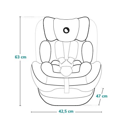 Lionelo - Seggiolino auto con base girevole HARPER i-Size 76-150 cm Black Carbon