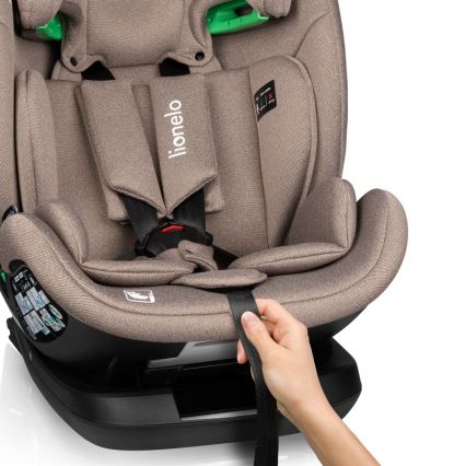 Lionelo - Seggiolino auto con base girevole LAVENDER i-Size 76-150 cm Beige Latte