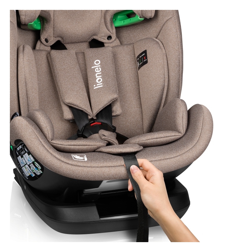 Lionelo - Seggiolino auto con base girevole LAVENDER i-Size 76-150 cm Beige Latte