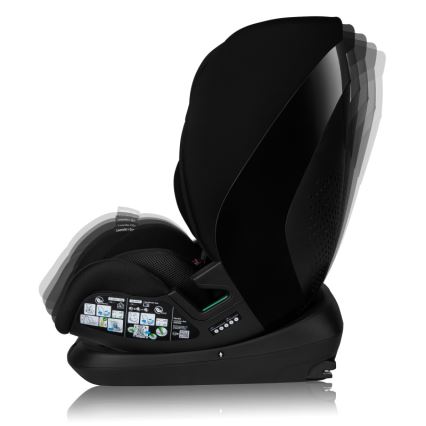 Lionelo - Seggiolino auto con base girevole LAVENDER i-Size 76-150 cm Nero Carbonio