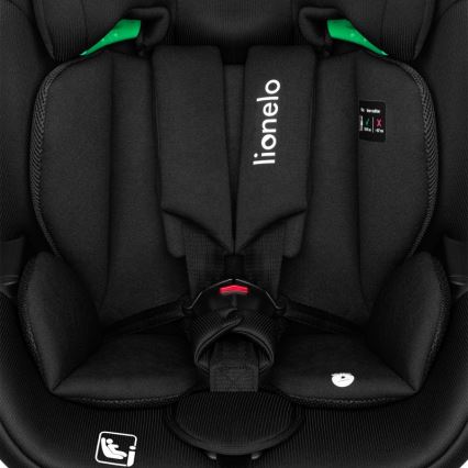 Lionelo - Seggiolino auto con base girevole LAVENDER i-Size 76-150 cm Nero Carbonio