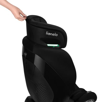 Lionelo - Seggiolino auto con base girevole LAVENDER i-Size 76-150 cm Nero Carbonio