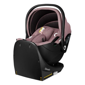 Lionelo - Seggiolino auto con base girevole MOXIE SET i-Size 40-87 cm Rosa Malva