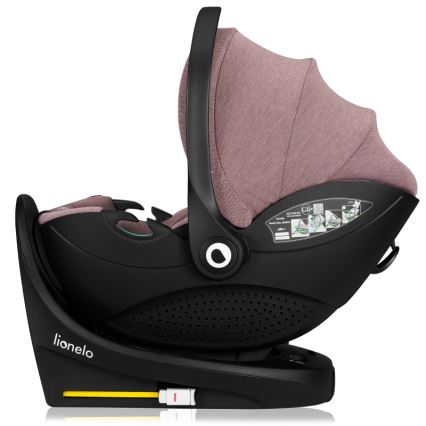 Lionelo - Seggiolino auto con base girevole MOXIE SET i-Size 40-87 cm Rosa Malva