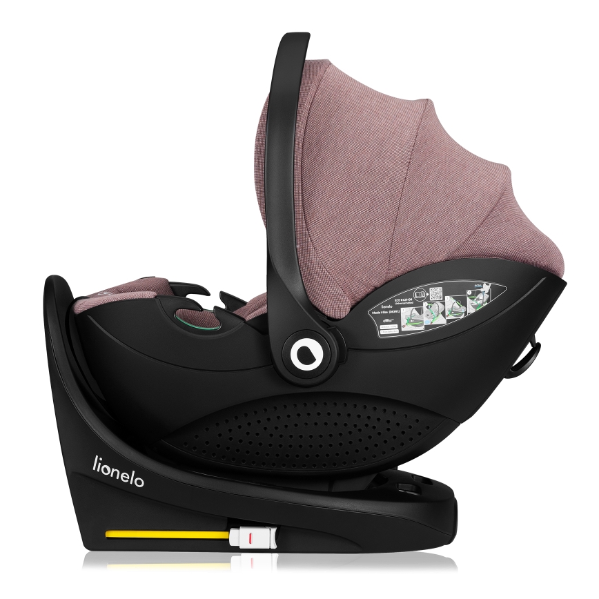 Lionelo - Seggiolino auto con base girevole MOXIE SET i-Size 40-87 cm Rosa Malva