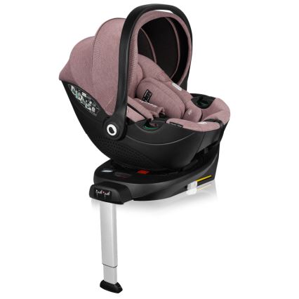 Lionelo - Seggiolino auto con base girevole MOXIE SET i-Size 40-87 cm Rosa Malva
