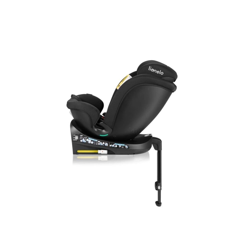 Lionelo - Seggiolino auto con base girevole NAVY i-Dimensioni 40-150 cm nero