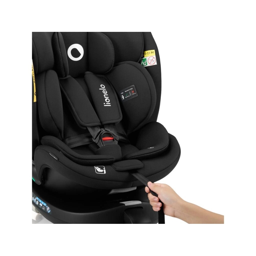 Lionelo - Seggiolino auto con base girevole NAVY i-Dimensioni 40-150 cm nero