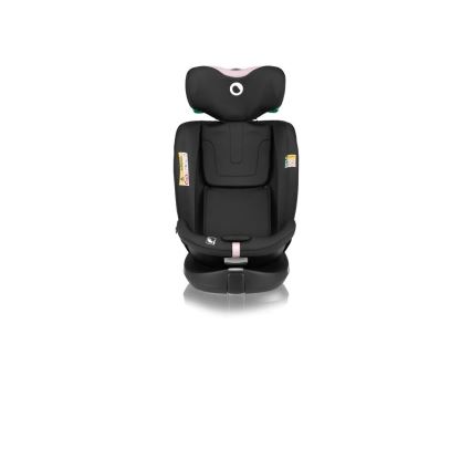 Lionelo - Seggiolino auto con base girevole NAVY i-Dimensioni 40-150 cm nero/rosa