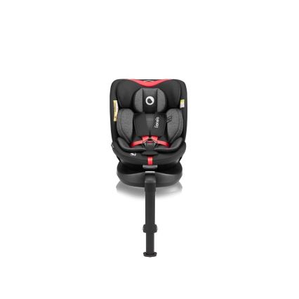 Lionelo - Seggiolino auto con base girevole NAVY i-Dimensioni 40-150 cm nero/rosso