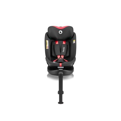 Lionelo - Seggiolino auto con base girevole NAVY i-Dimensioni 40-150 cm nero/rosso