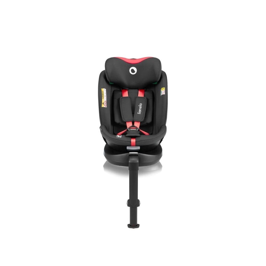 Lionelo - Seggiolino auto con base girevole NAVY i-Dimensioni 40-150 cm nero/rosso