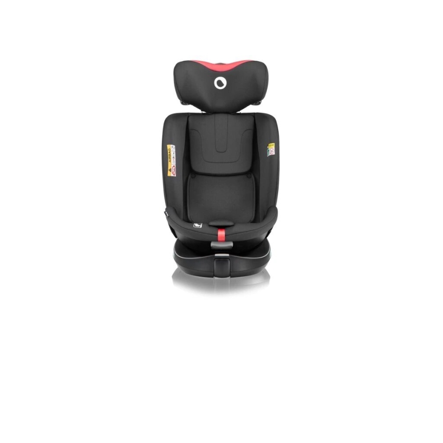 Lionelo - Seggiolino auto con base girevole NAVY i-Dimensioni 40-150 cm nero/rosso