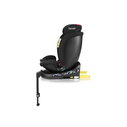 Lionelo - Seggiolino auto con base girevole NAVY i-Dimensioni 40-150 cm nero/rosso