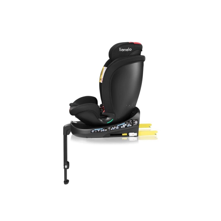 Lionelo - Seggiolino auto con base girevole NAVY i-Dimensioni 40-150 cm nero/rosso