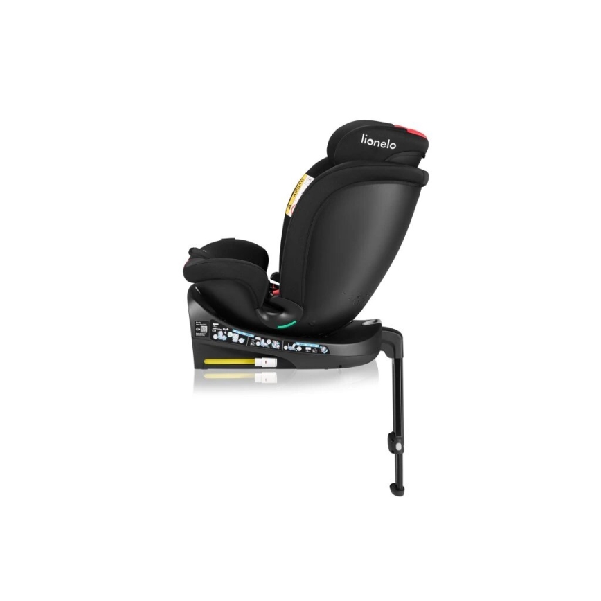 Lionelo - Seggiolino auto con base girevole NAVY i-Dimensioni 40-150 cm nero/rosso
